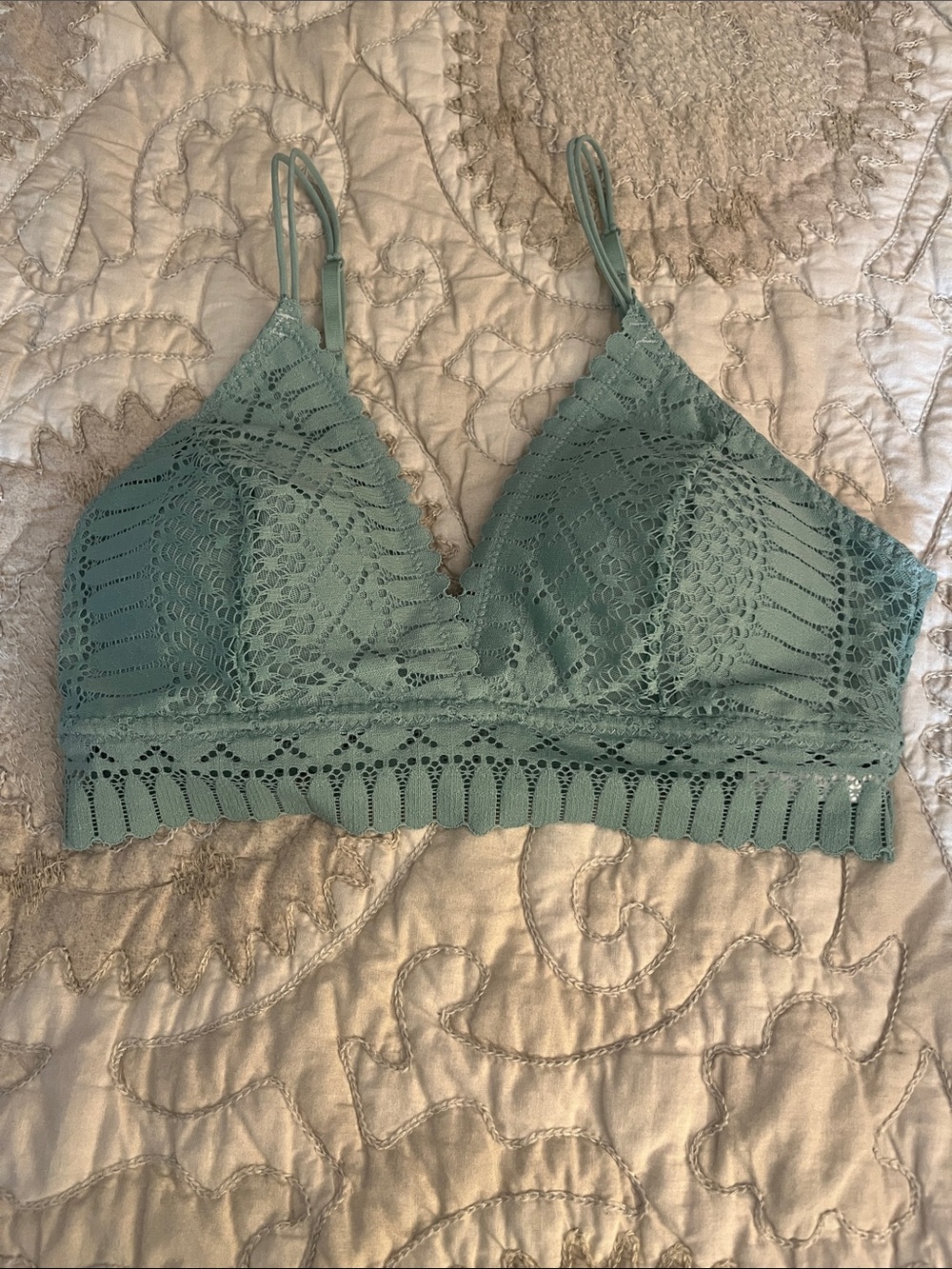 Anemone Lace Bralette in Sage